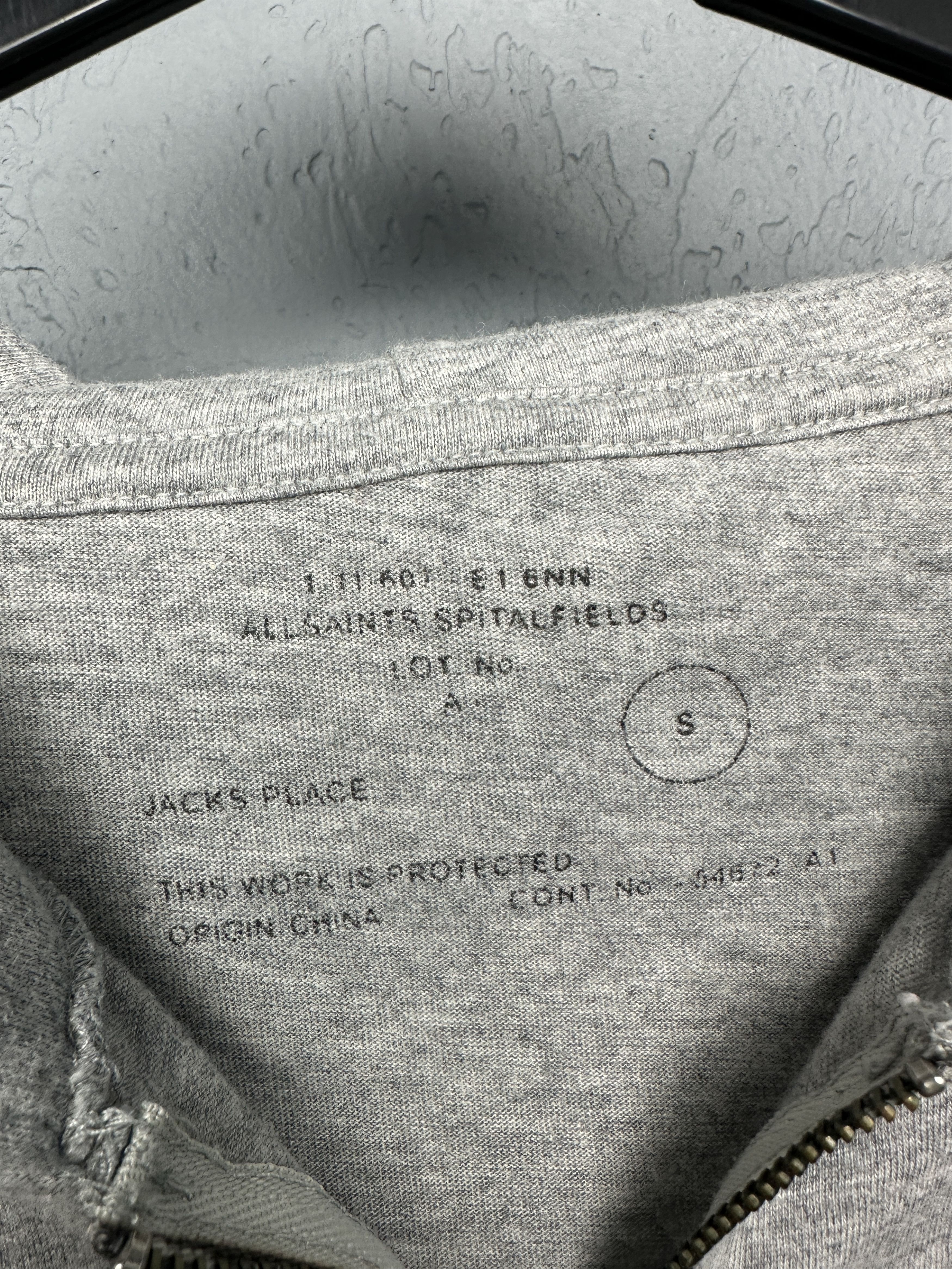 Allsaints Allsaints Vintage Mens Bone Zip Hoodie Size US S / EU 44-46 / 1 - 4 Thumbnail