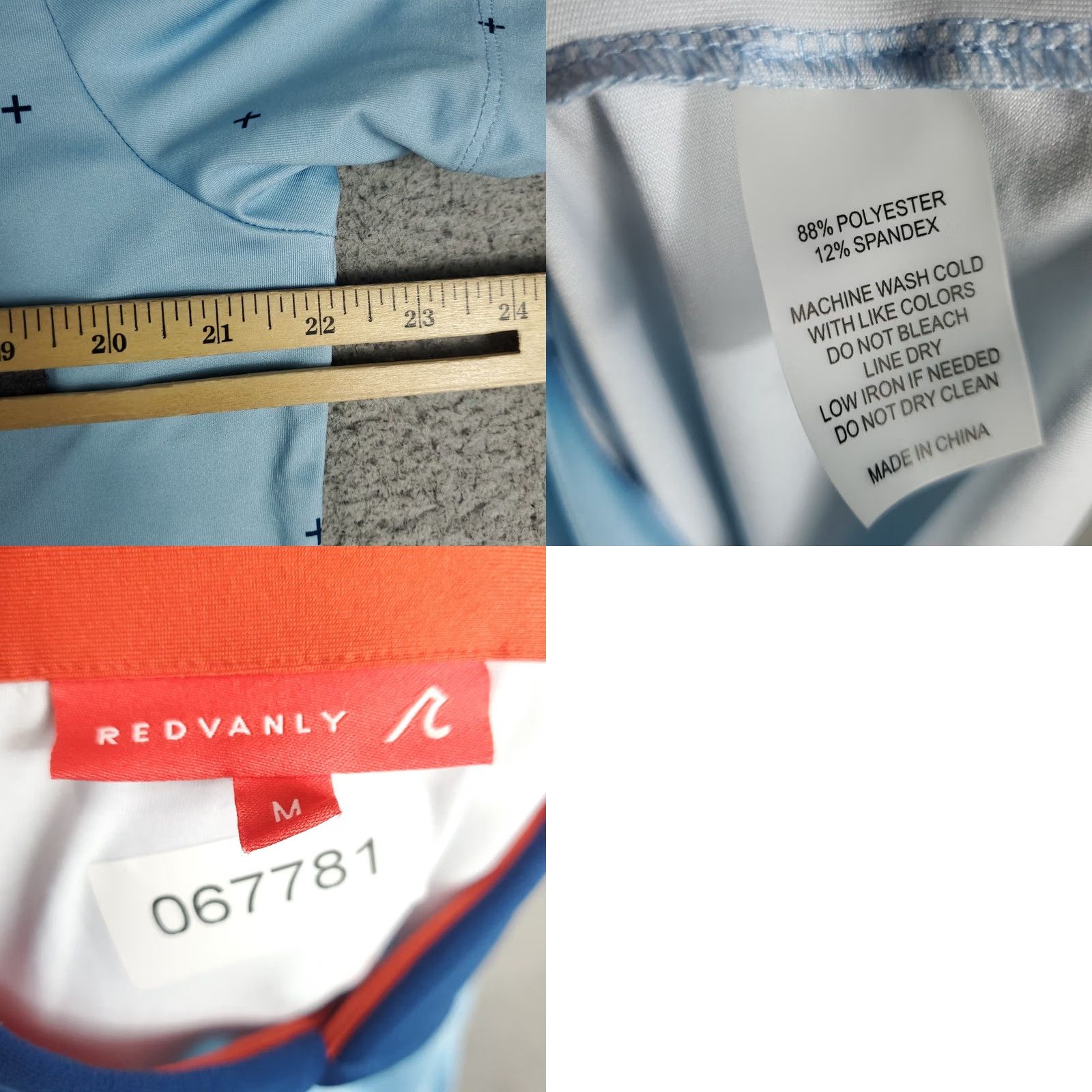 Vintage Redvanly Polo Shirt Mens Size M Light Blue Star Print Golf Short Sleeve Size US M / EU 48-50 / 2 - 8 Thumbnail