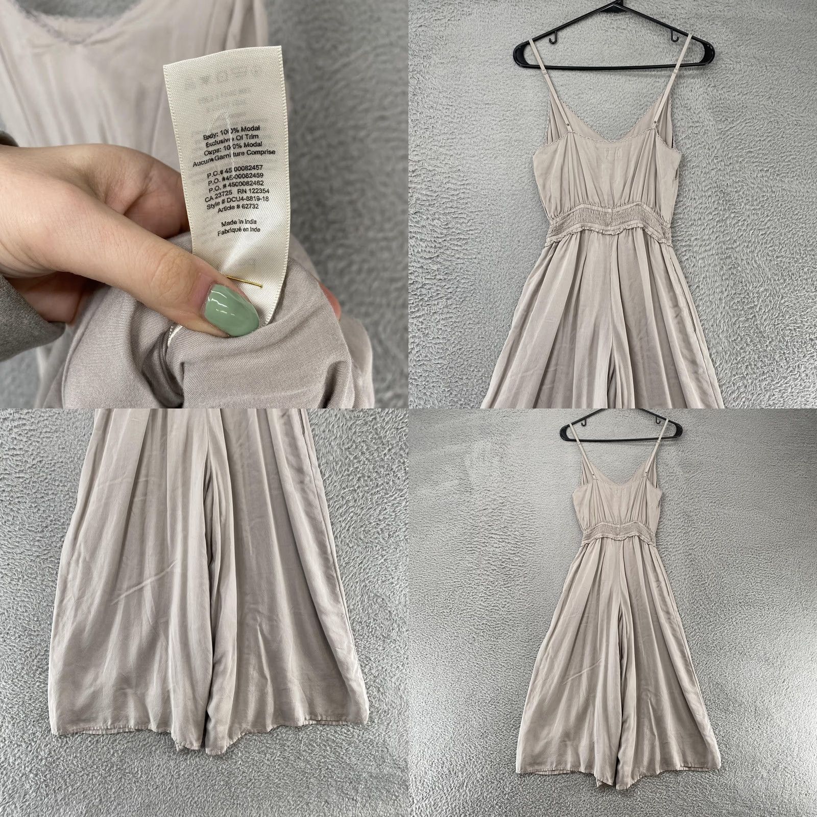 Vintage Wilfred Jumpsuit Womens XXS Beige V Neck Wide Leg Capsule Minimalist Aritzia Size XXS / US 00 / IT 34 - 9 Thumbnail