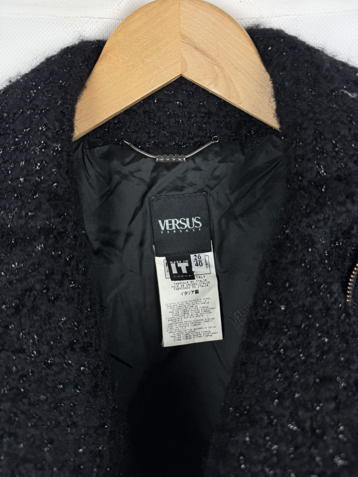 Versace × Versus Versace × Vintage Versus Versace Vintage Ladies Wool Biker Jacket Size 26 / 40 Size S / US 4 / IT 40 - 22 Thumbnail