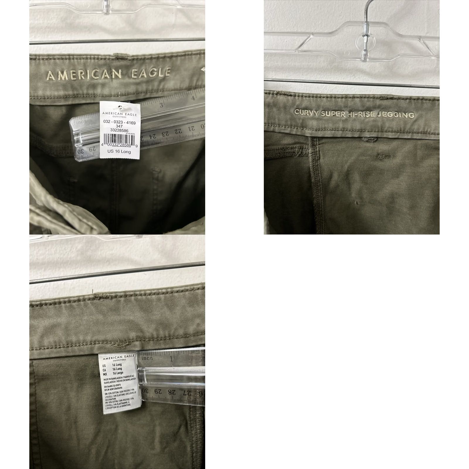 American Eagle Outfitters VINTAGE American Eagle Outfitters Curvy Super Hi-Rise Jegging Womens 16x30 Green Cargo Pants NWT Size 24" / US 00 / IT 34 - 9 Thumbnail