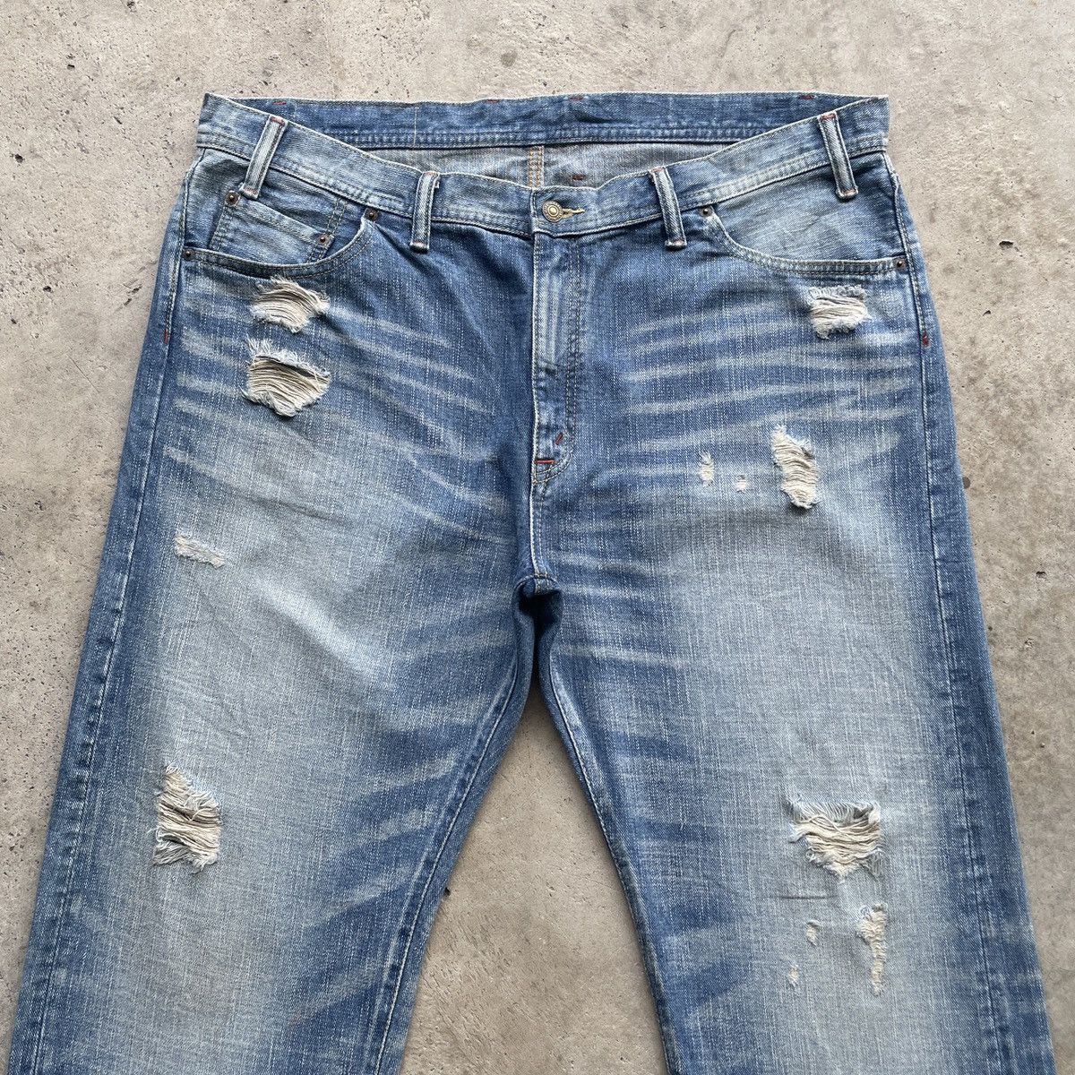 Japanese Brand W42 Vintage Japanese Distressed Faded Baggy Pants Denim Size US 42 / EU 58 - 4 Thumbnail