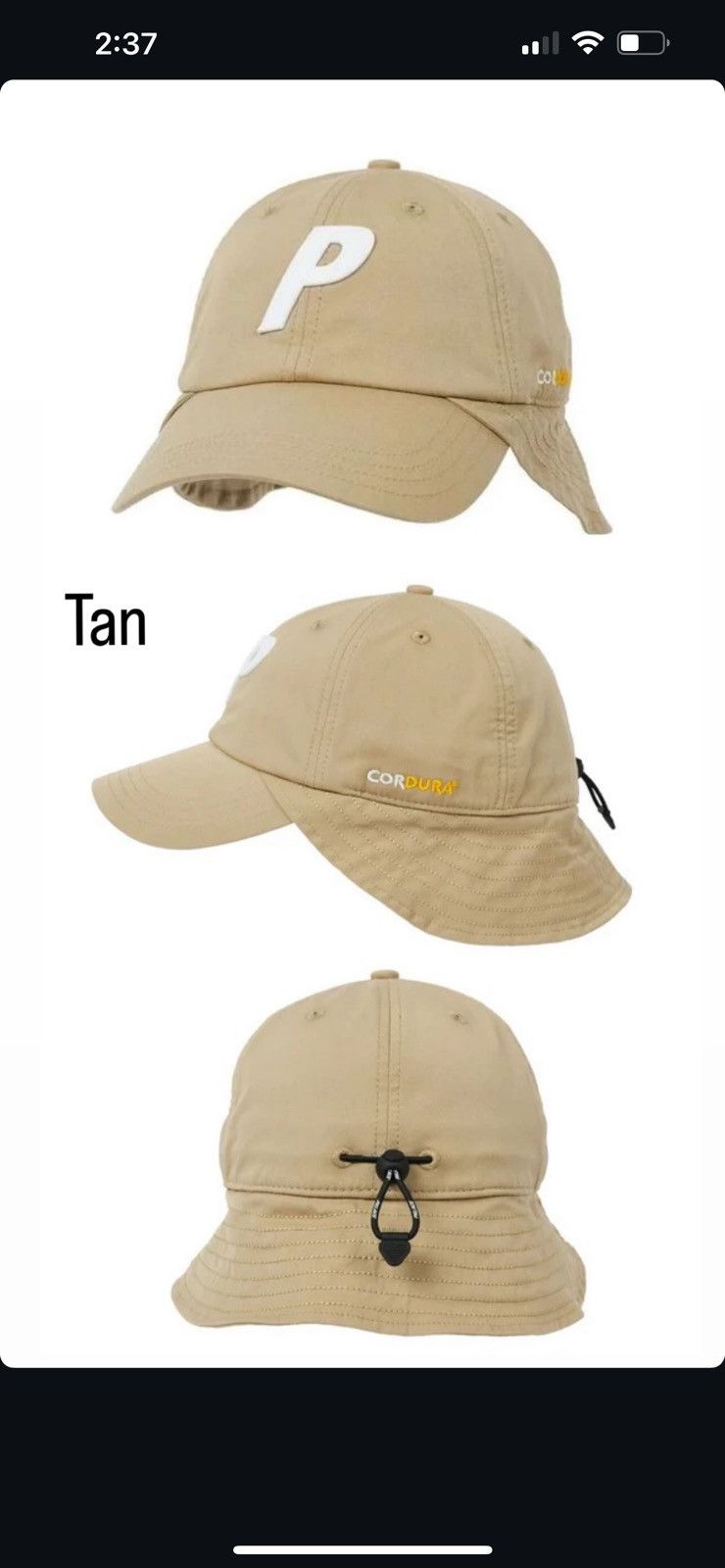 Palace Palace Cap Black Size ONE SIZE - 1 Thumbnail