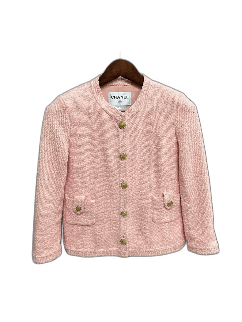 Chanel Chanel Pink Textured Knit Jacket Size US S / EU 44-46 / 1 - 1 Thumbnail