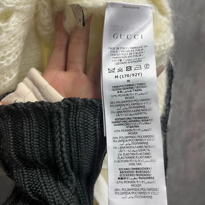 Gucci Gucci Ivory white horsehair knitted sweater 2504-Nextarrow Size M / US 6-8 / IT 42-44 - 4 Thumbnail