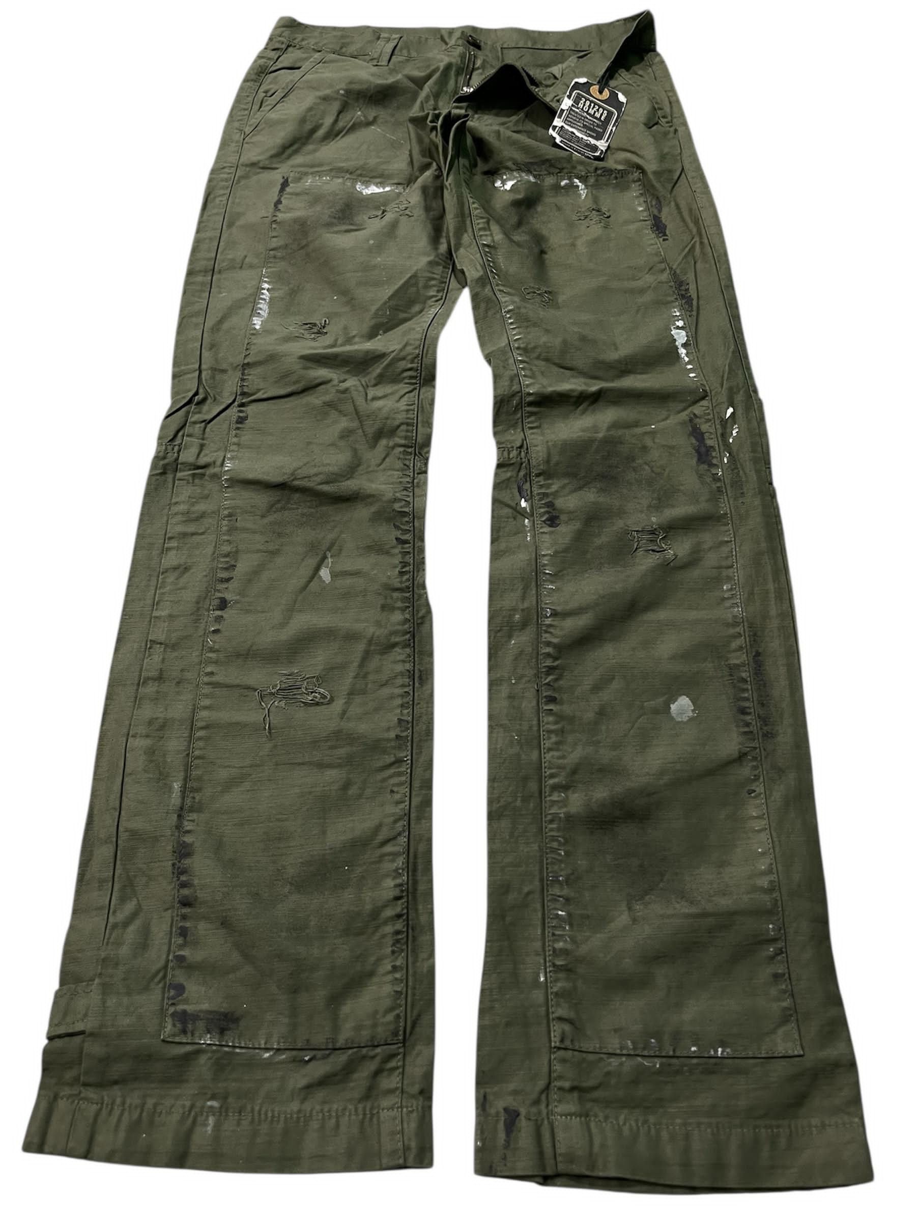 291295=Homme 291295=Homme Double knee Painted Fatigue Pants Size US 31 - 4 Thumbnail