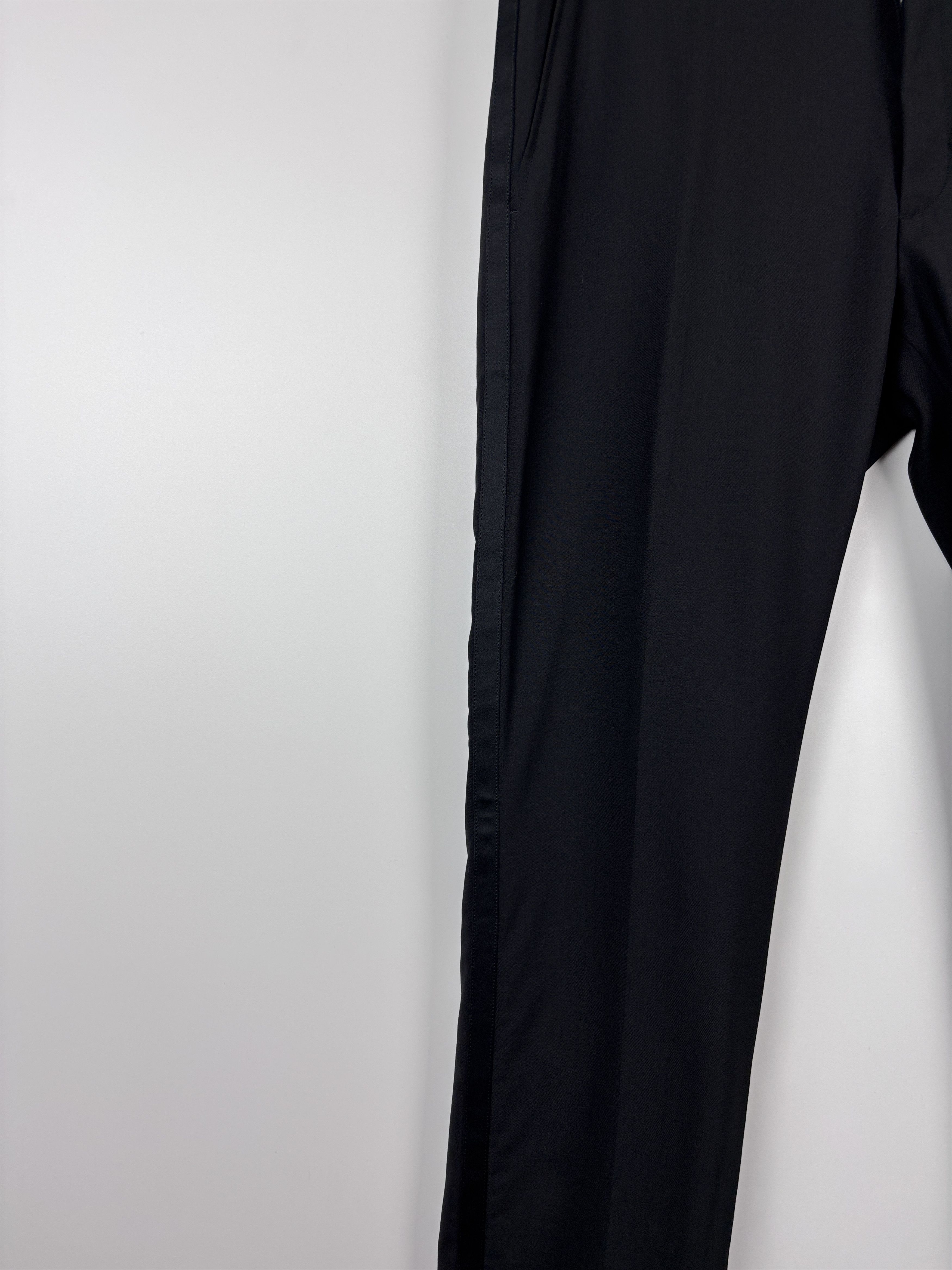 Pierre Balmain Pierre Balmain Satin Trim Wool Trousers Black Pants 38/50 Size US 38 / EU 54 - 2 Thumbnail