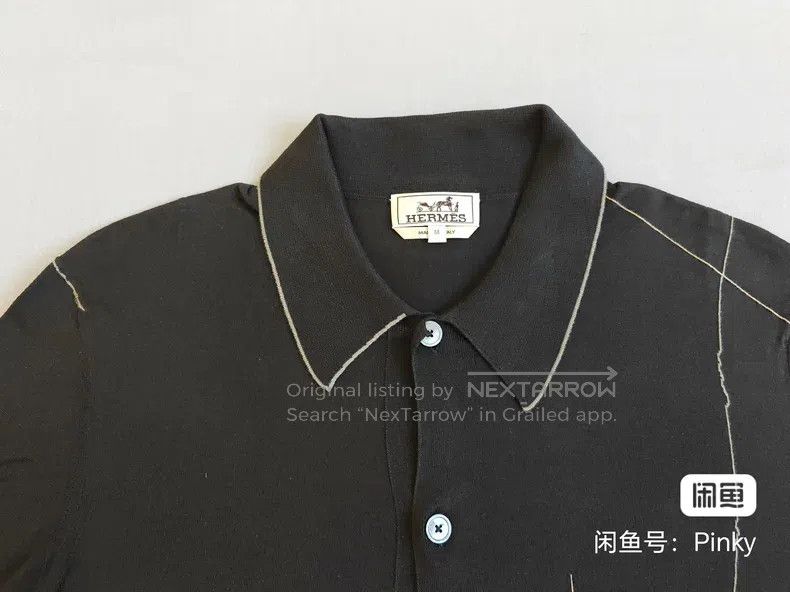 Hermes Hermes Men's short-sleeved knit sweater, black and grey, 1 Size US M / EU 48-50 / 2 - 2 Thumbnail