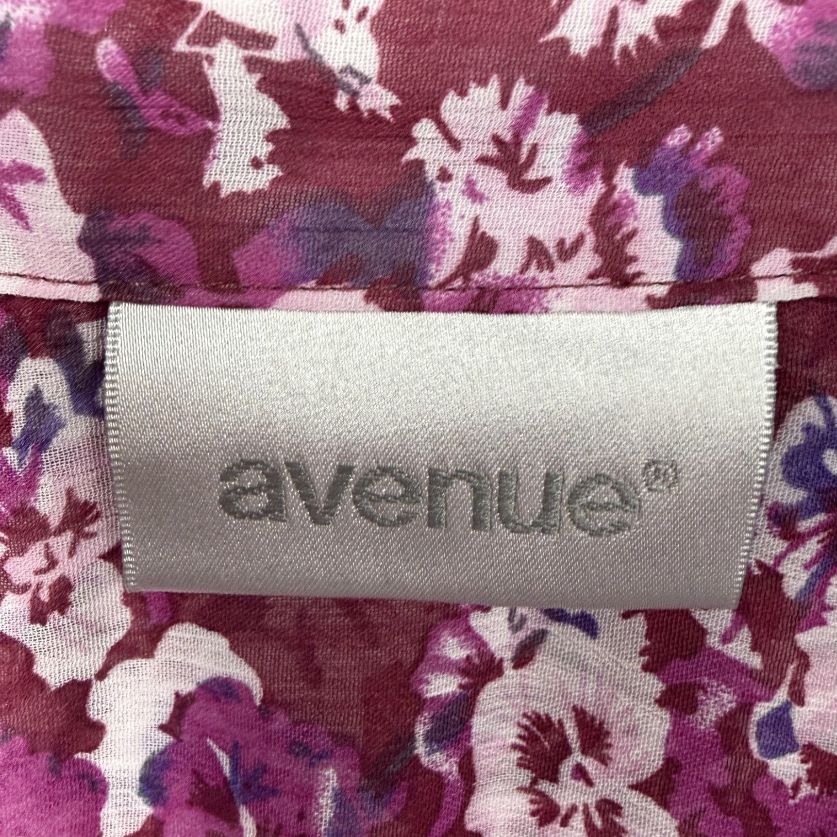 Avenue Avenue Blouse Womens 18/20 Plus Purple Floral Chiffon Boho Cottagecore Layering Size XXL / US 16-18 / IT 52-54 - 4 Thumbnail