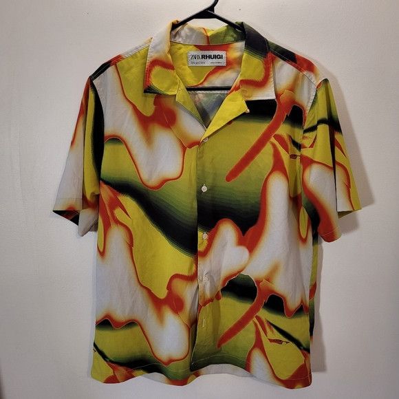 Zara Zara X Rhuigi Shirt Mens Small abstract Casual Tie Dye Size US S / EU 44-46 / 1 - 1 Thumbnail