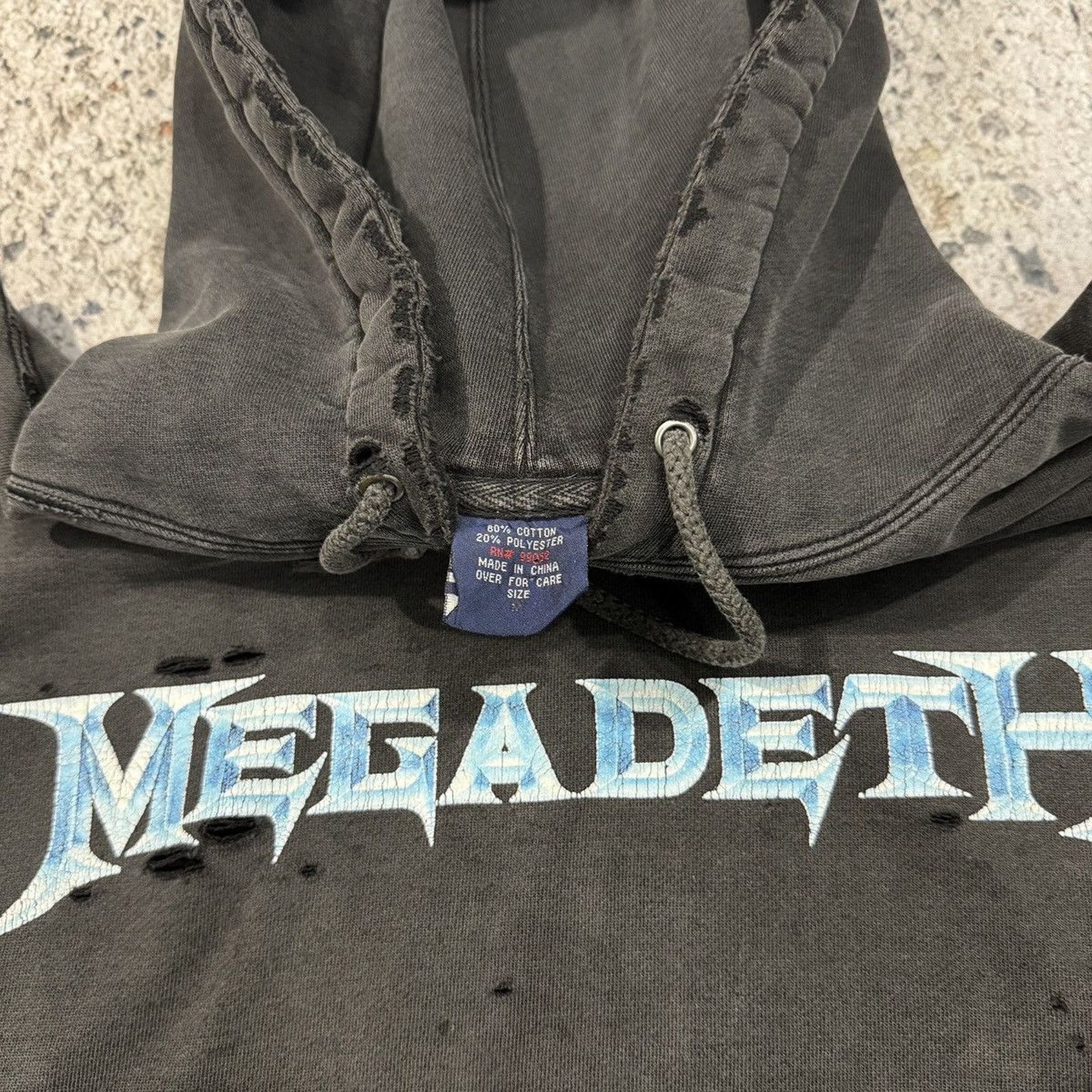 Vintage Megadeth Faded Thrashed Distressed Metal Hoodie ERD Grunge Size US L / EU 52-54 / 3 - 15 Thumbnail