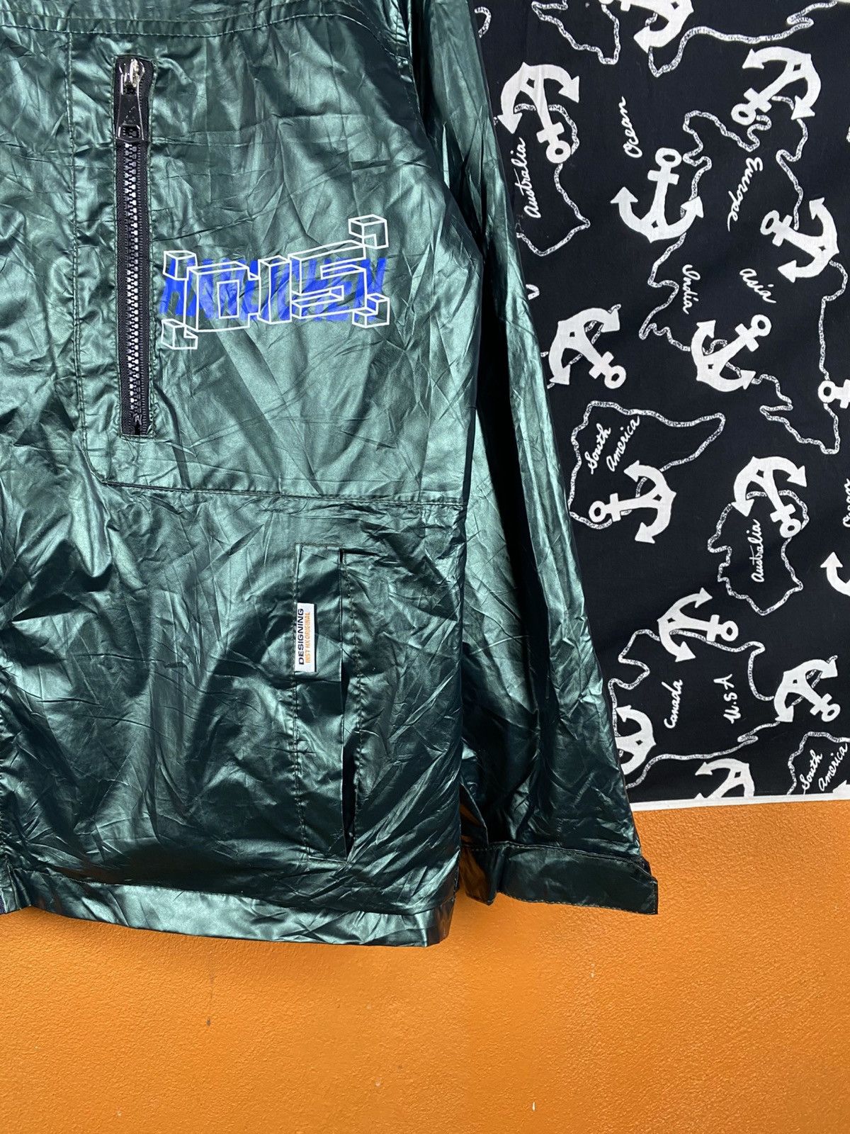 Japanese Brand Lucky Five Designer Metallic Hooded Jacket Lightweight ZipUp Size US M / EU 48-50 / 2 - 6 Thumbnail