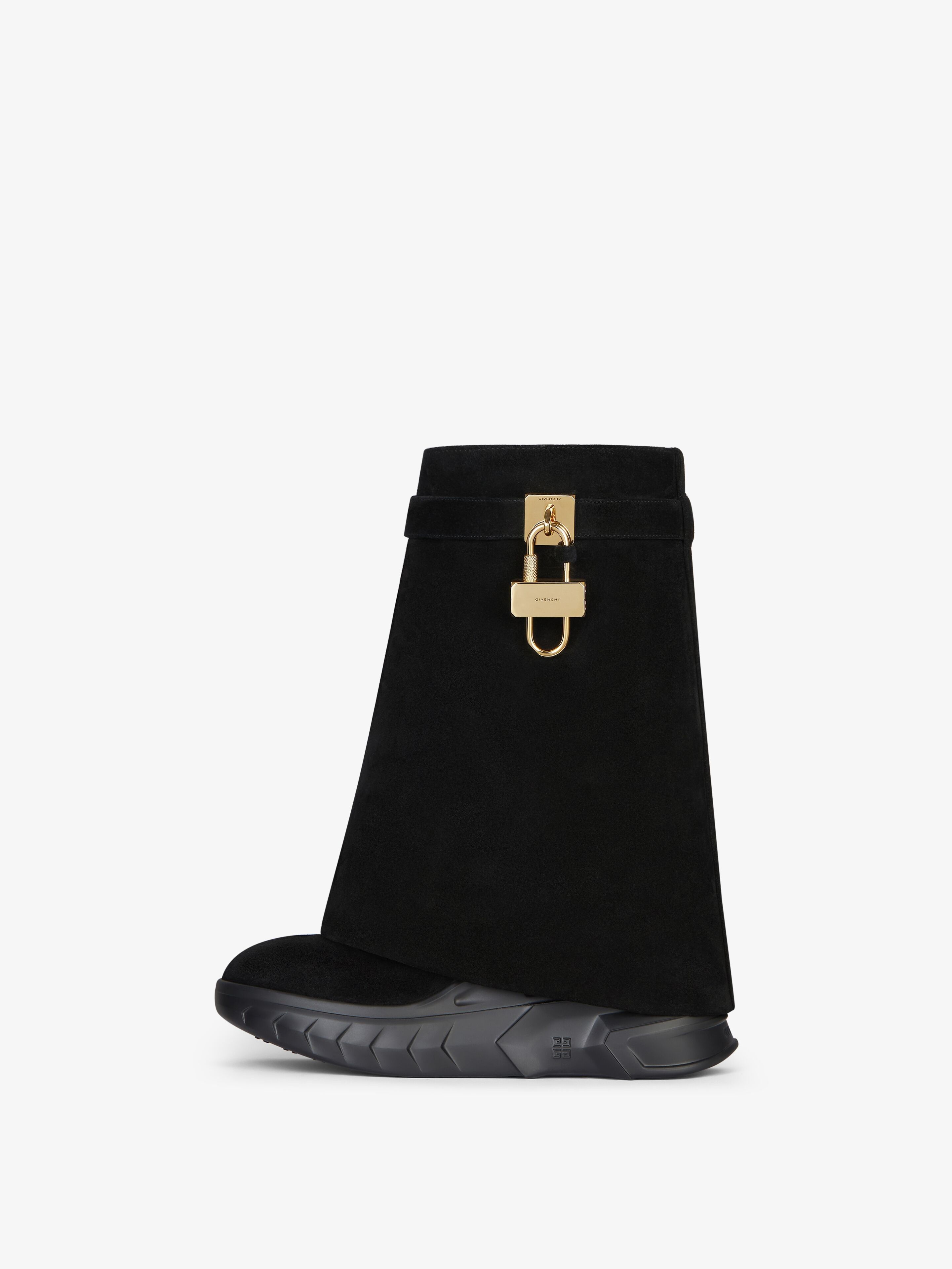 Givenchy o1srvl11e0525 Shark Lock Ankle Boots Biker Low Wedge Black Size US 6 / IT 36 - 5 Thumbnail