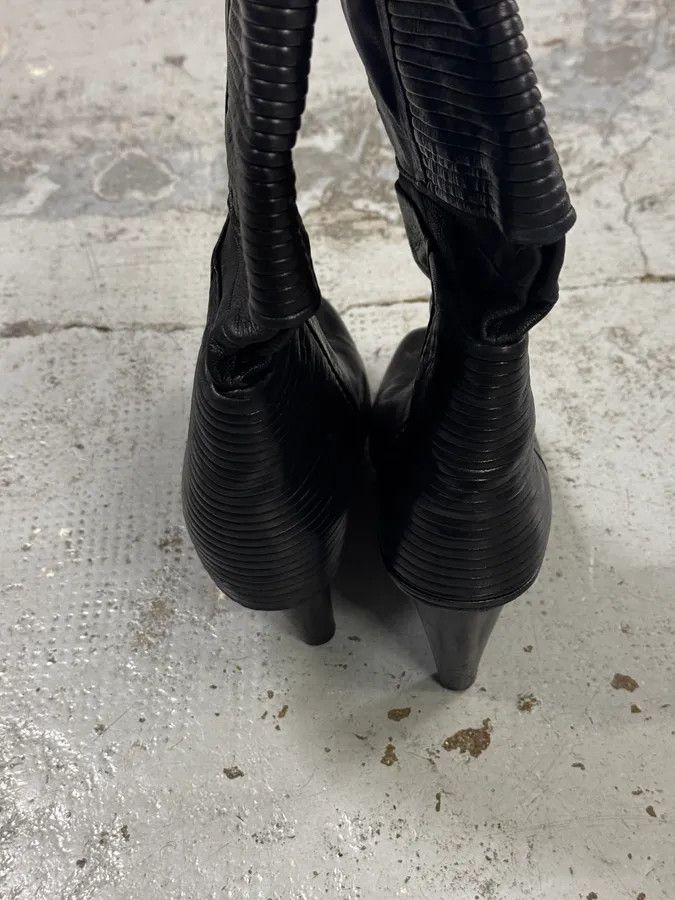 Premiata Premiata Black Geometrical High Heels Leather Boots Size US 6 / IT 36 - 8 Thumbnail