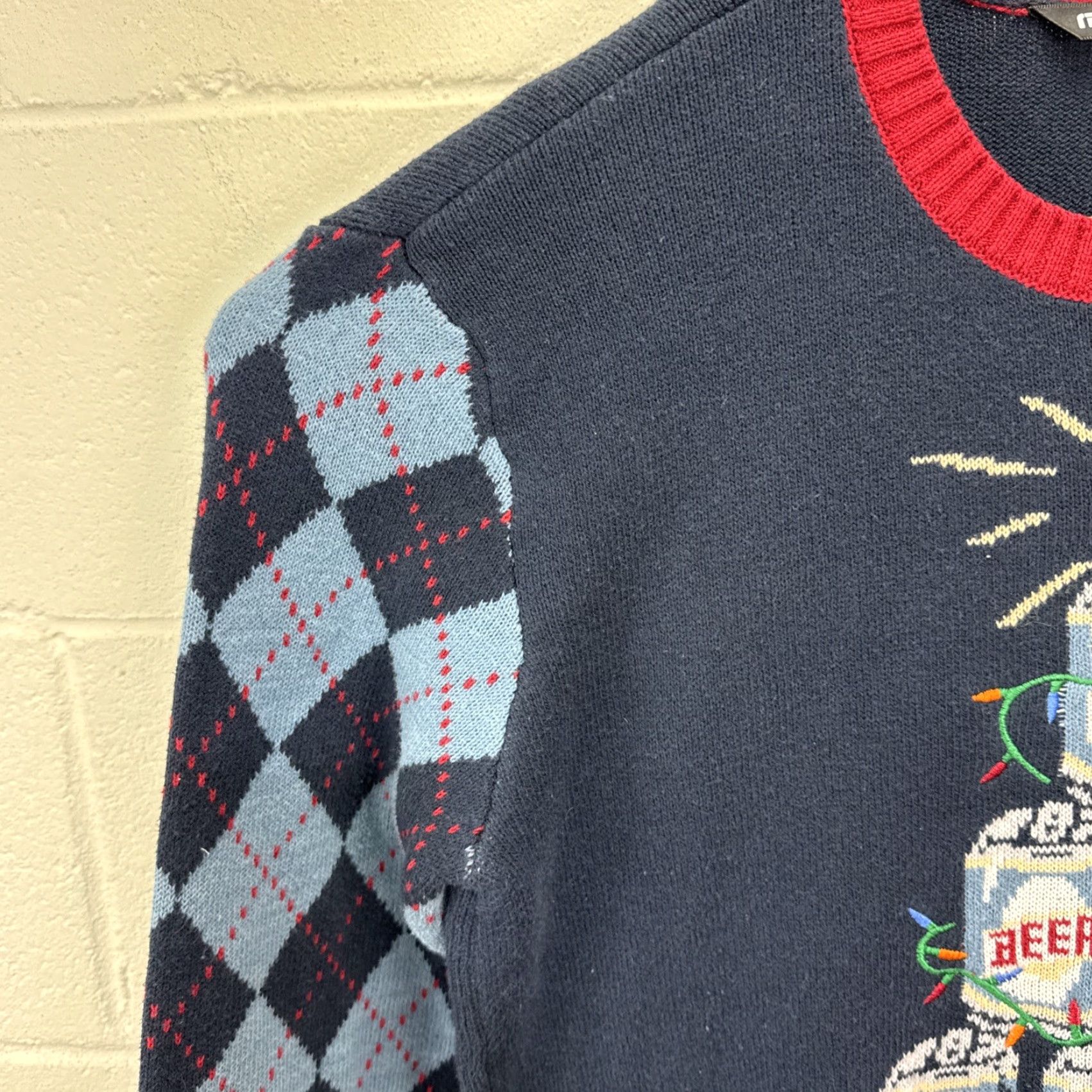 TravisMathew Travis Mathew Sweater Shirt MENS XL Christmas Ugly Sweater Graphic Print Santa Beer Blue Knit Pullover Mens XL Christmas 90s? Wait no. Size US XL / EU 56 / 4 - 5 Thumbnail
