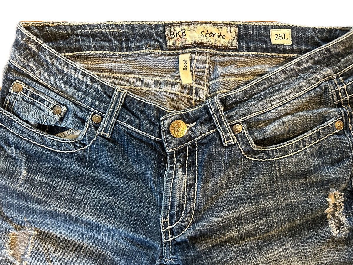 Vintage Vintage BKE Distressed Flares Size 27" / US 4 / IT 40 - 3 Thumbnail