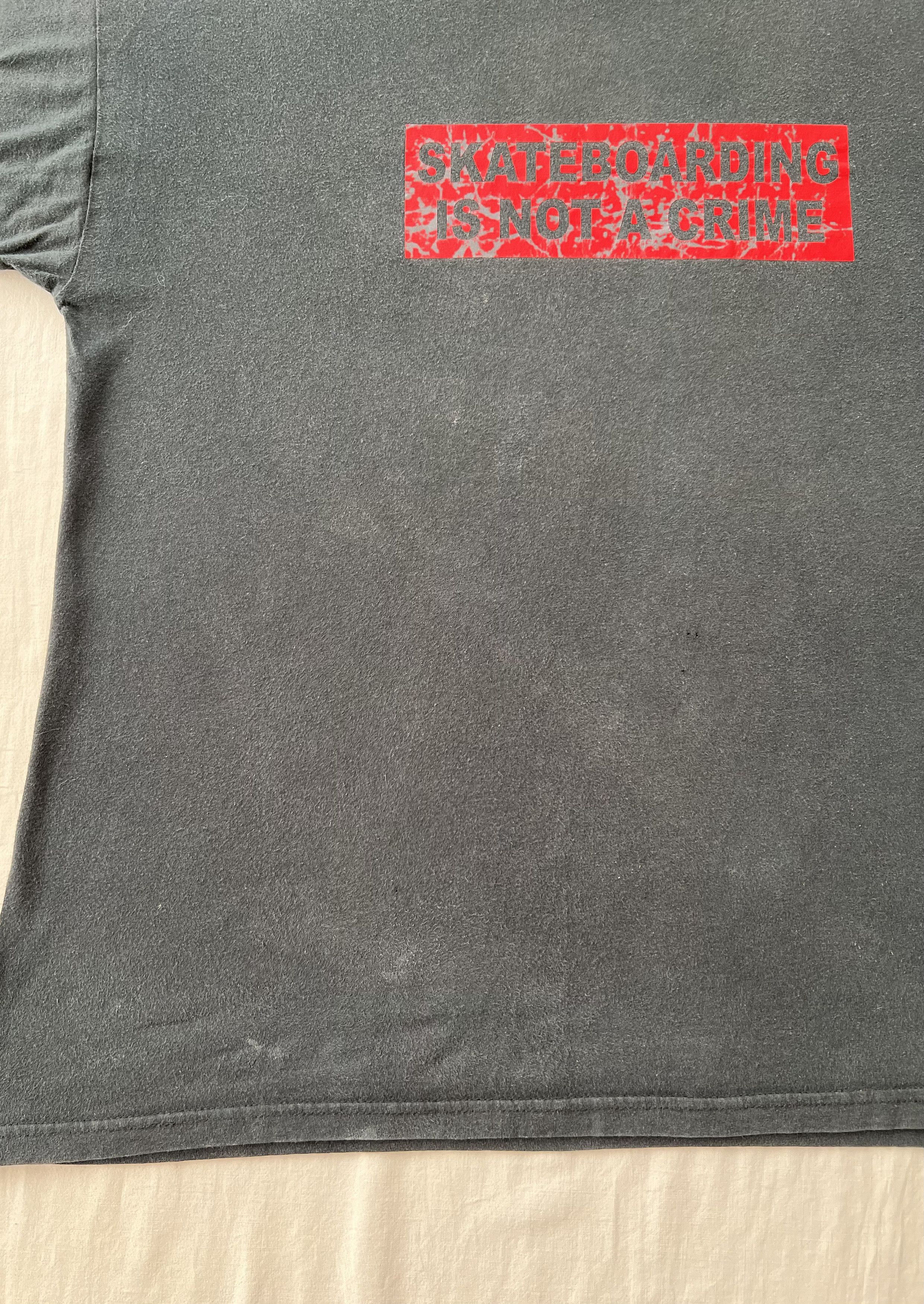 Vintage Vintage 90s Skateboarding is Not a Crime Black T-shirt Size US XL / EU 56 / 4 - 10 Thumbnail