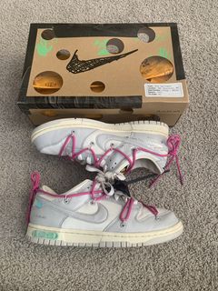 NIKE DUNK LOW x OFF WHITE LOT 2 MEN SIZE 9 DEAD STOCK SAIL/GREY/BLUE 🔥🔥📈