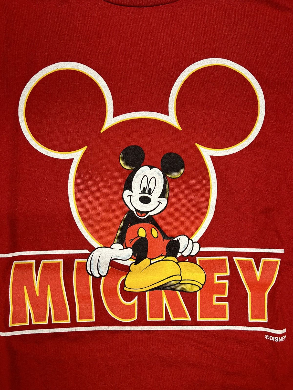 Disney Crazy Vintage 90s Essential Red Mickey Mouse Disney T-Shirt Size US XL / EU 56 / 4 - 2 Thumbnail