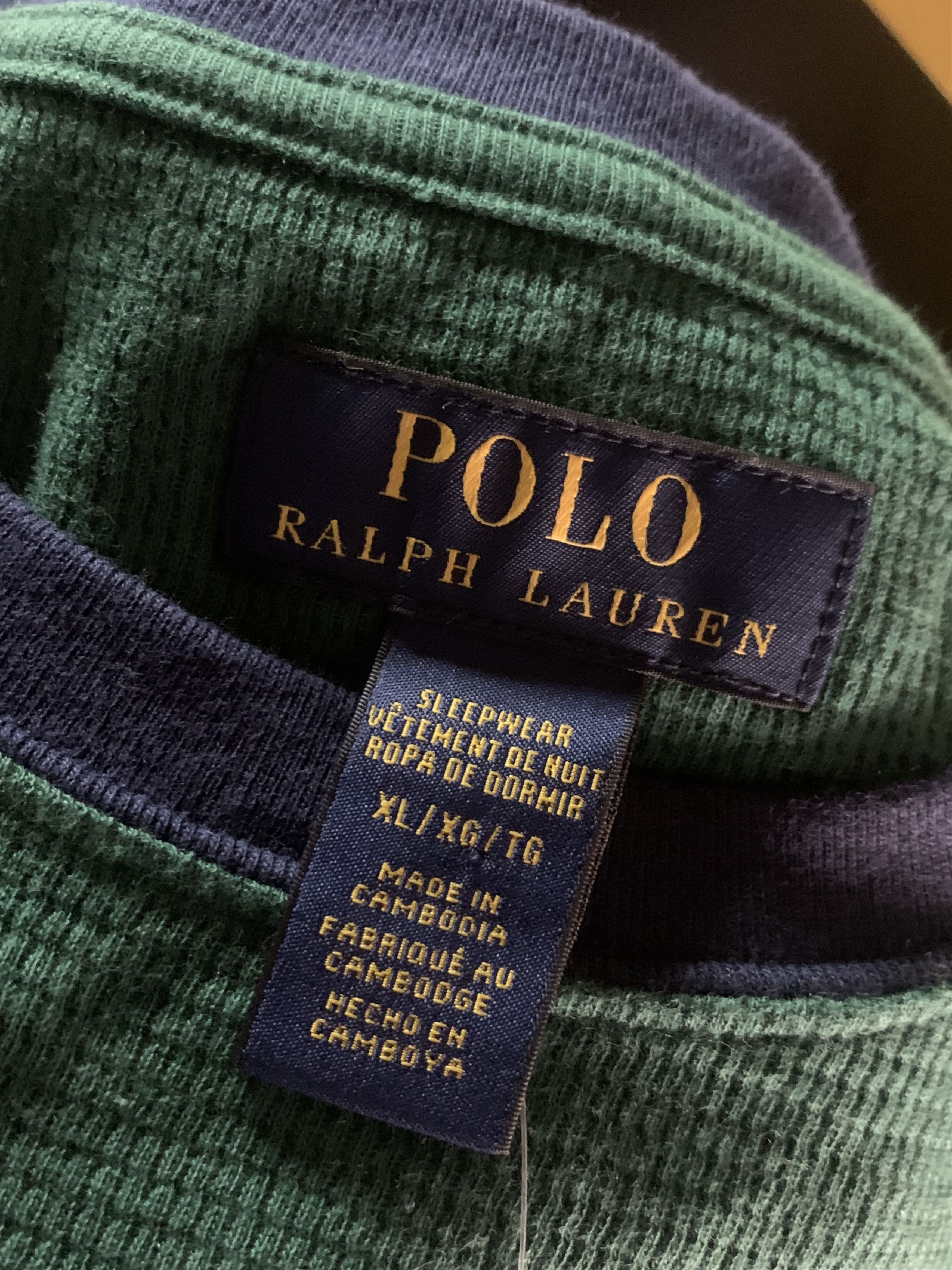 Polo Ralph Lauren *RARE* New Polo Ralph Lauren Crest Embroidered Waffle Shirt Size US XL / EU 56 / 4 - 5 Thumbnail
