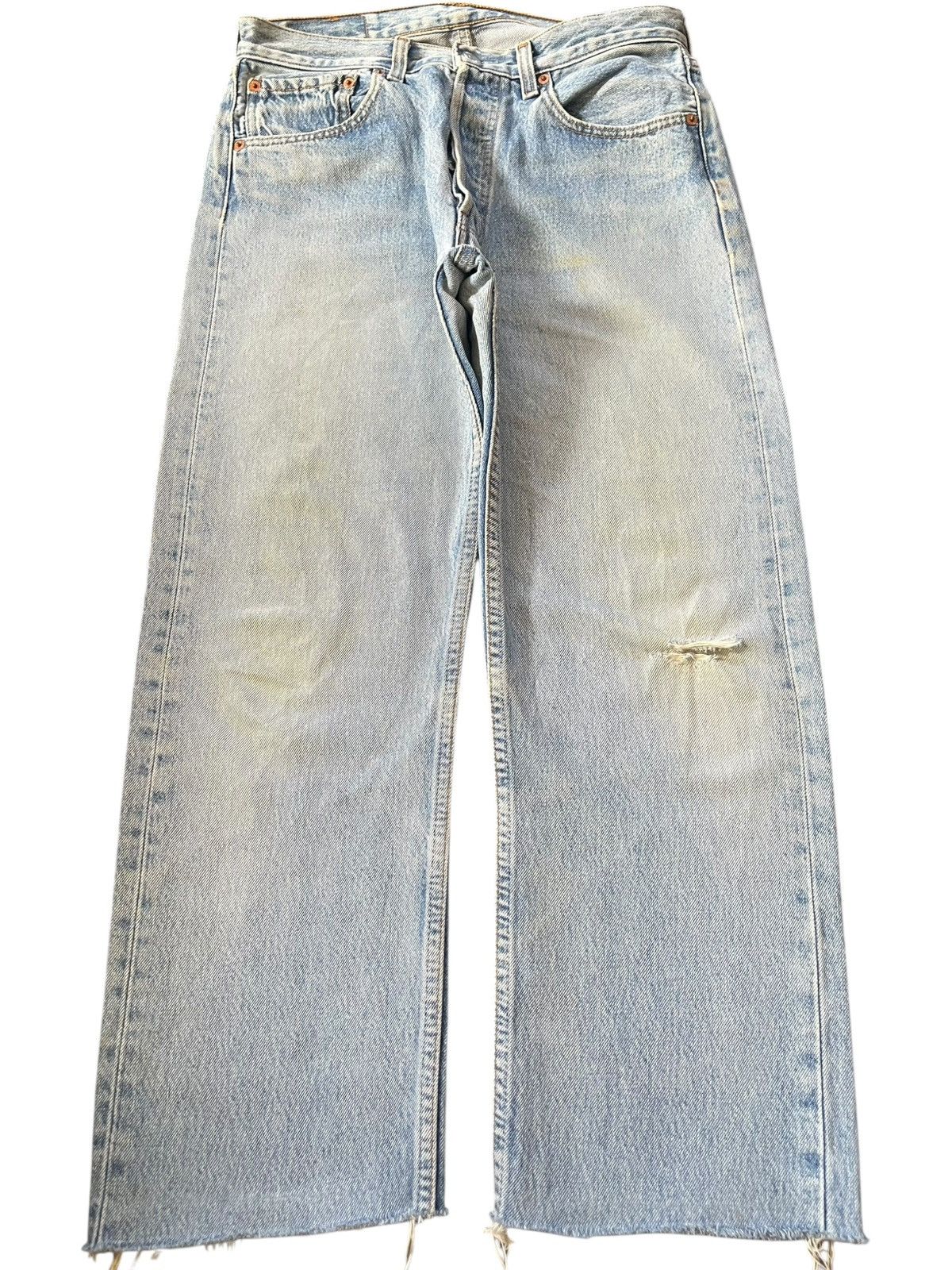 Levi's Vintage 90s Levis 501 Faded Wash Distressed Jeans Size US 30 / EU 46 - 1 Thumbnail