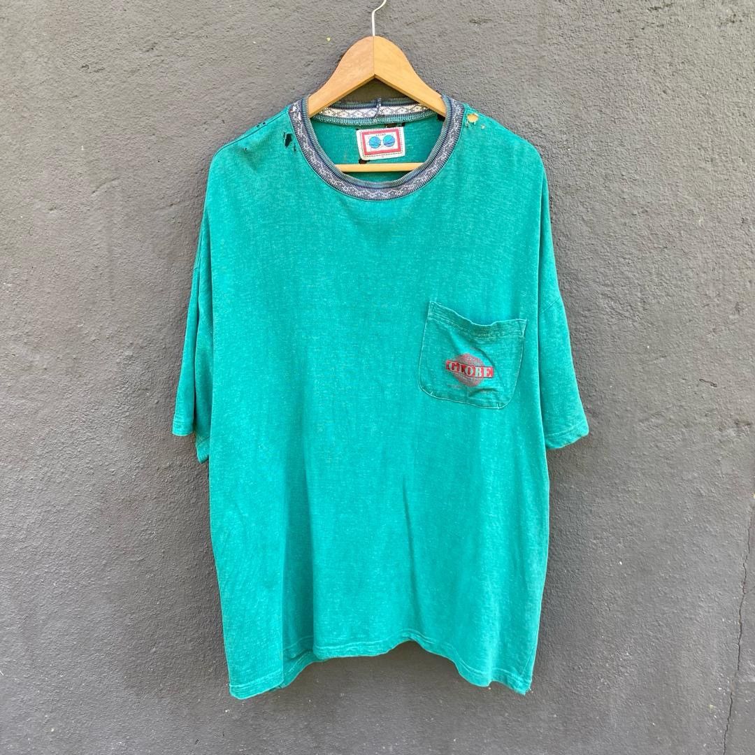 Thrashed Faded Distressed Globe Skate Board Tee