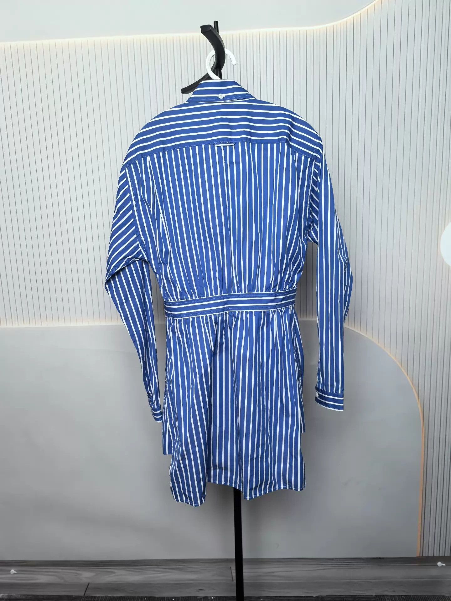 Prada Prada Women's Blue/White Stripe Dress w/ Triangle Logo Size XS / US 0-2 / IT 36-38 - 2 Thumbnail