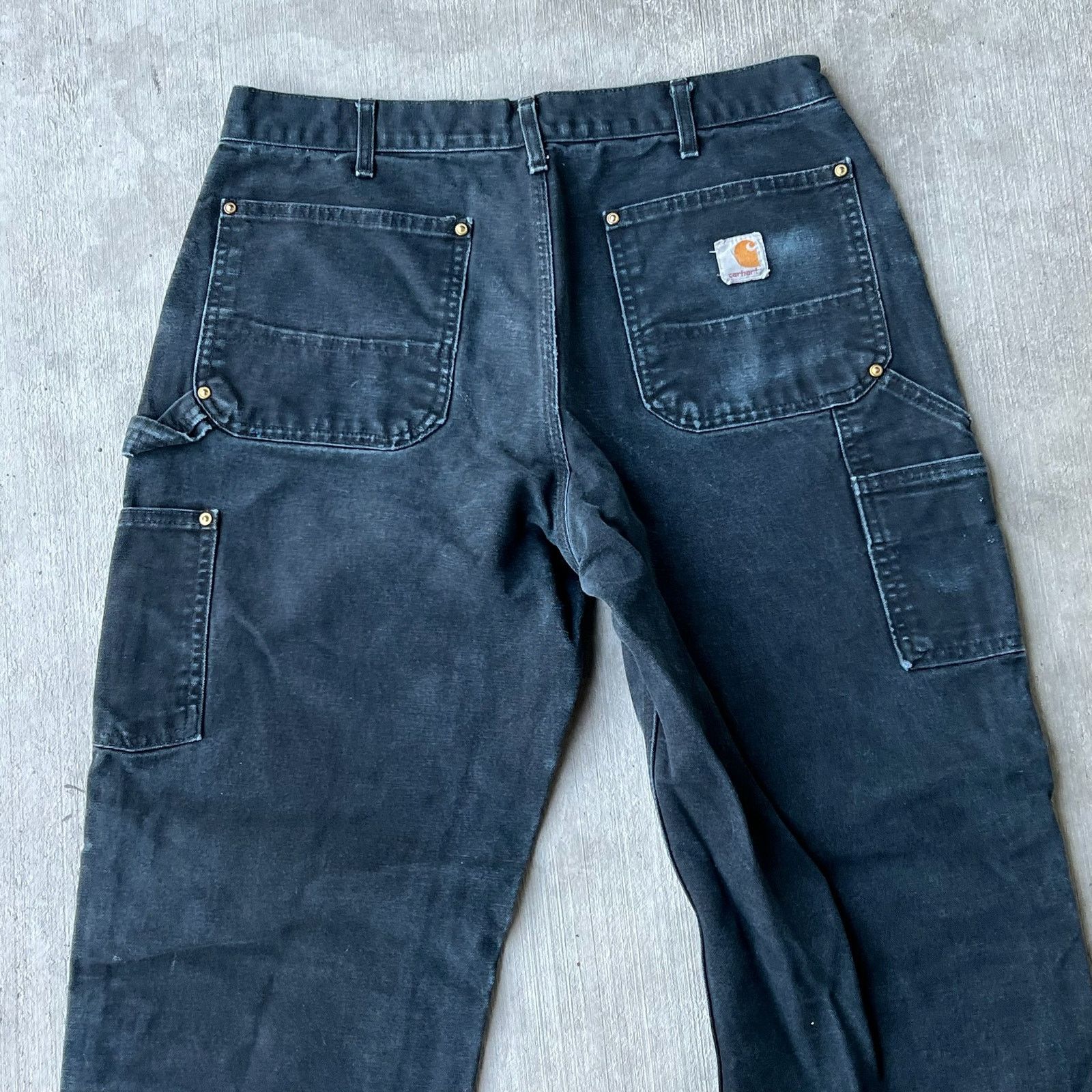 Carhartt × Vintage Carhartt faded black double knee work wear carpenter pants Size US 32 / EU 48 - 6 Thumbnail