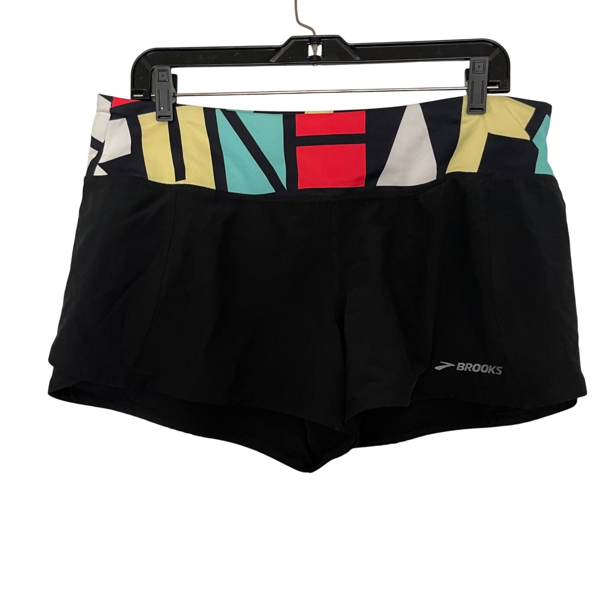 Brooks Brooks Womens Running Shorts With Inner Liner Black & Multic Size 31" - 1 Thumbnail