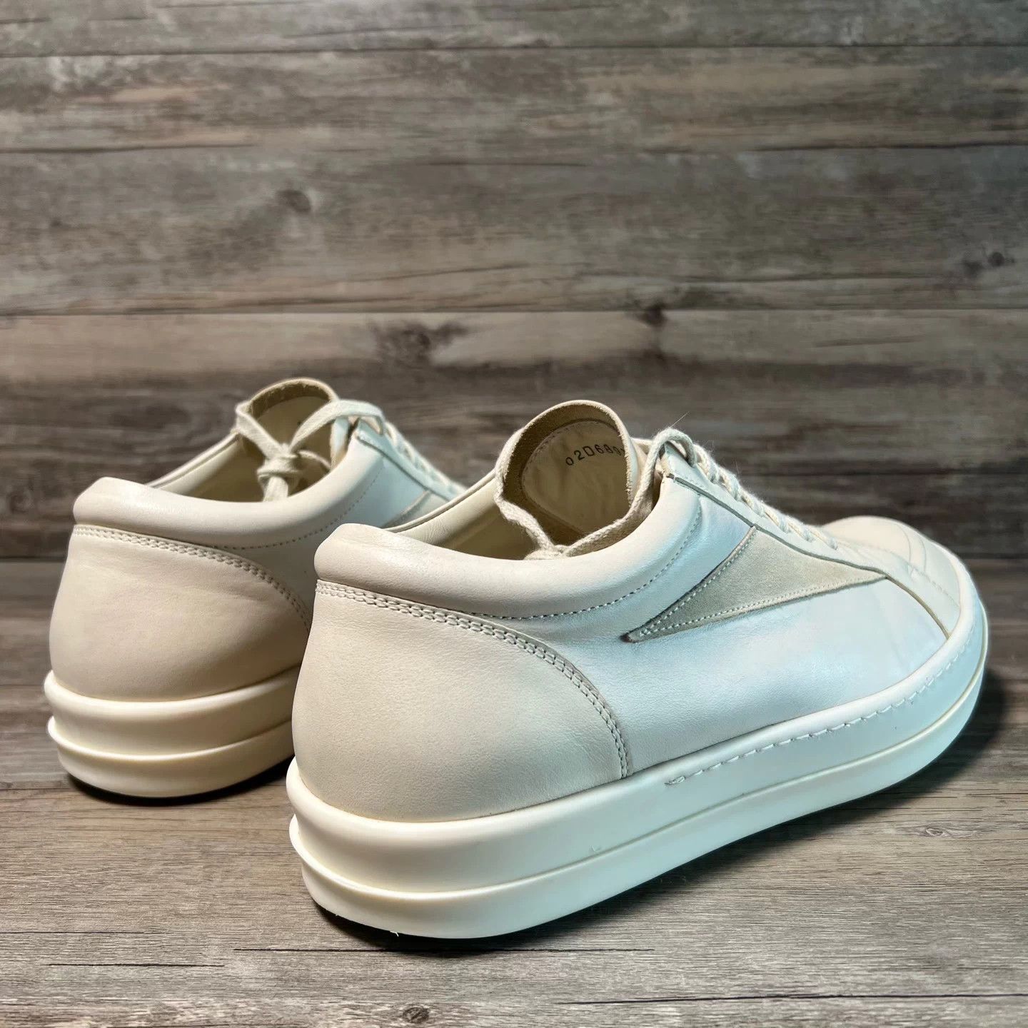 Rick Owens Rick Owens RO Milk White Low Top Leather Sneaker Size US 10 / EU 43 - 3 Thumbnail