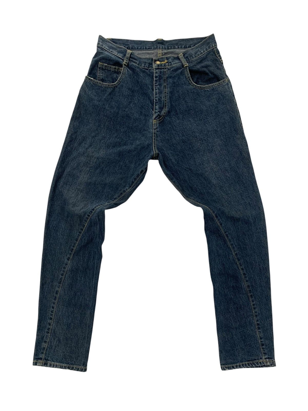 Frapbois Frapbois issey Miyake drop crotch spiral cut jeans Size US 30 / EU 46 - 1 Thumbnail