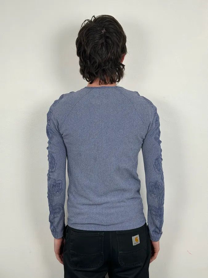 Just Cavalli 2000s Cavalli Blue Floral Longsleeves Size US S / EU 44-46 / 1 - 3 Thumbnail