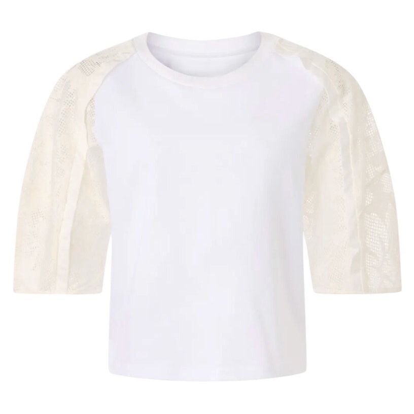 3.1 Phillip Lim 3.1 Phillip Lim x RTR Bonded Lace T-Shirt in White, Size M Size M / US 6-8 / IT 42-44 - 1 Thumbnail