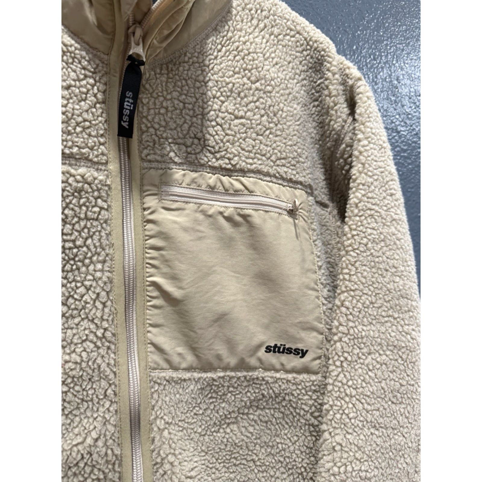 Vintage Stussy Sweatshirt Zip Fleece Ivory XL Men Size US XL / EU 56 / 4 - 4 Thumbnail