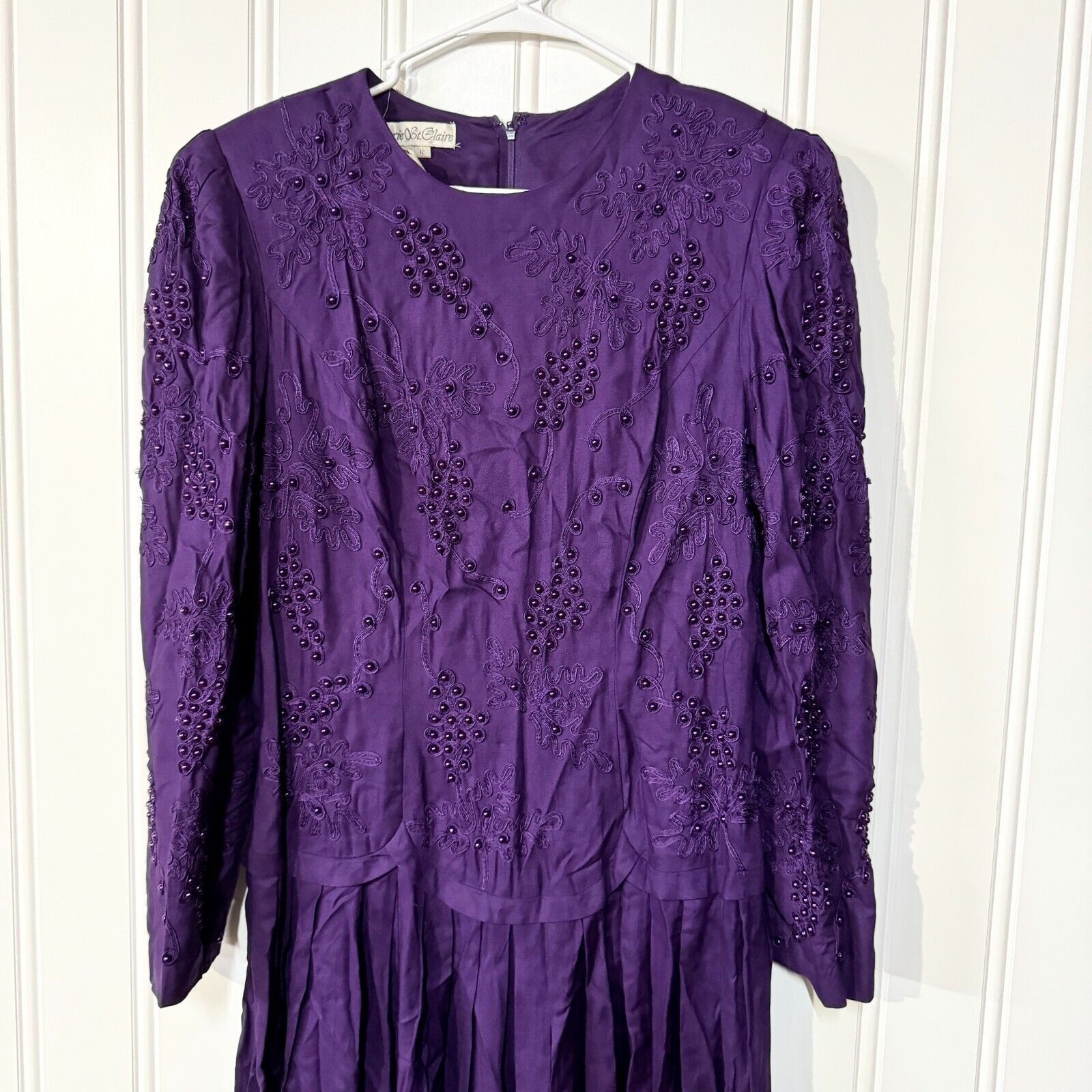 Vintage Vintage Marie St. Claire Purple Beaded Evening Dress Size 12 Size XL / US 12-14 / IT 48-50 - 1 Thumbnail