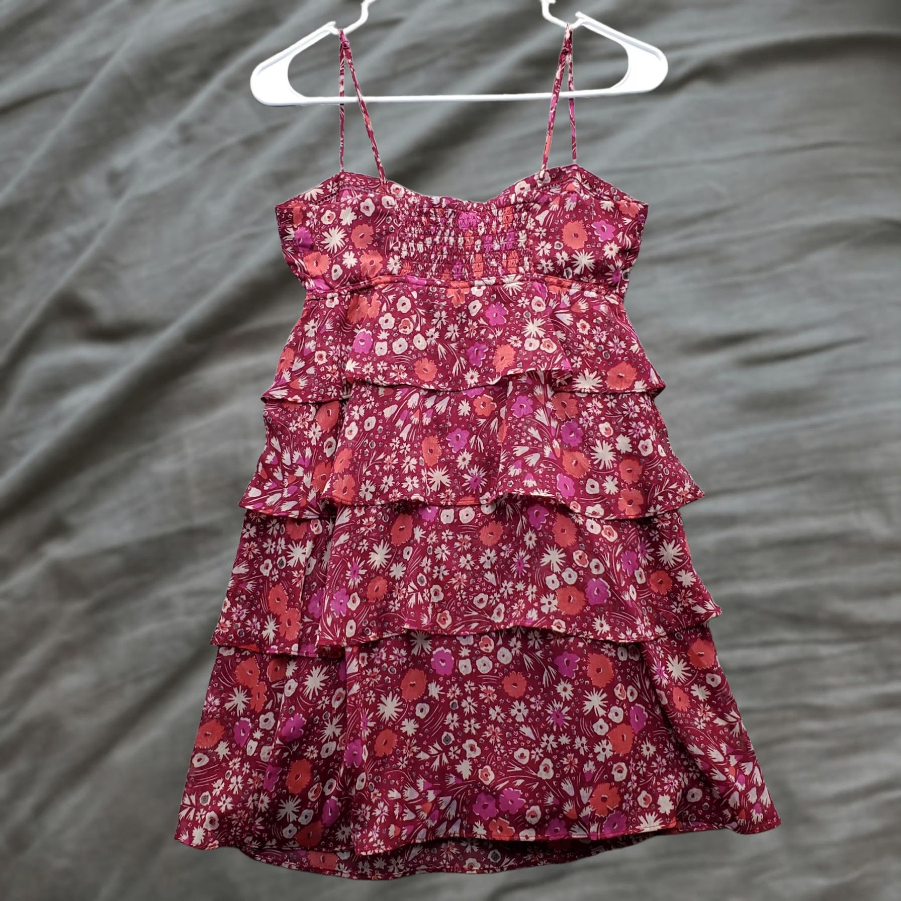 American Eagle Outfitters American Eagle Outfitters Dress Women Size 2 Multicolor Floral Tiered 31.75 Length Square Neck Sleeveless Zipper Fashion Dress Size XS / US 0-2 / IT 36-38 - 1 Thumbnail