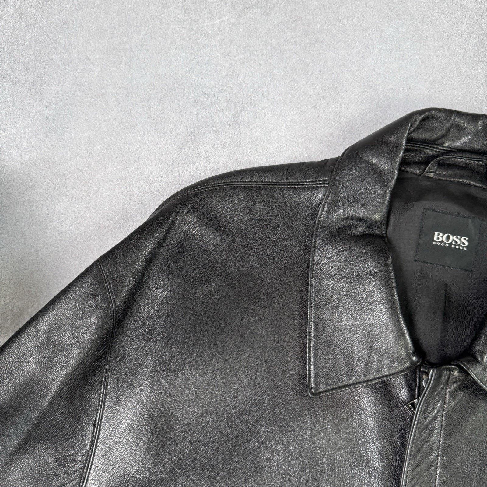 Hugo Boss Vintage Hugo Boss Leather Jacket Men Size 56 Black Size US XL / EU 56 / 4 - 2 Thumbnail
