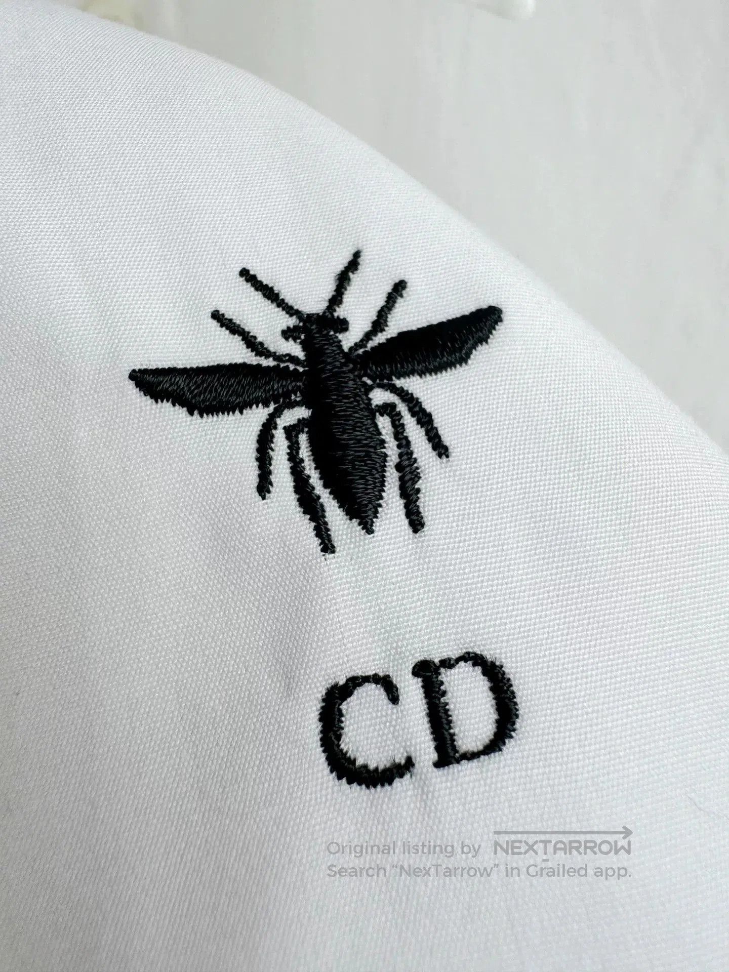 Dior Dior White Short-Sleeve Bee Embroidery Shirt. Size XXS / US 00 / IT 34 - 6 Thumbnail