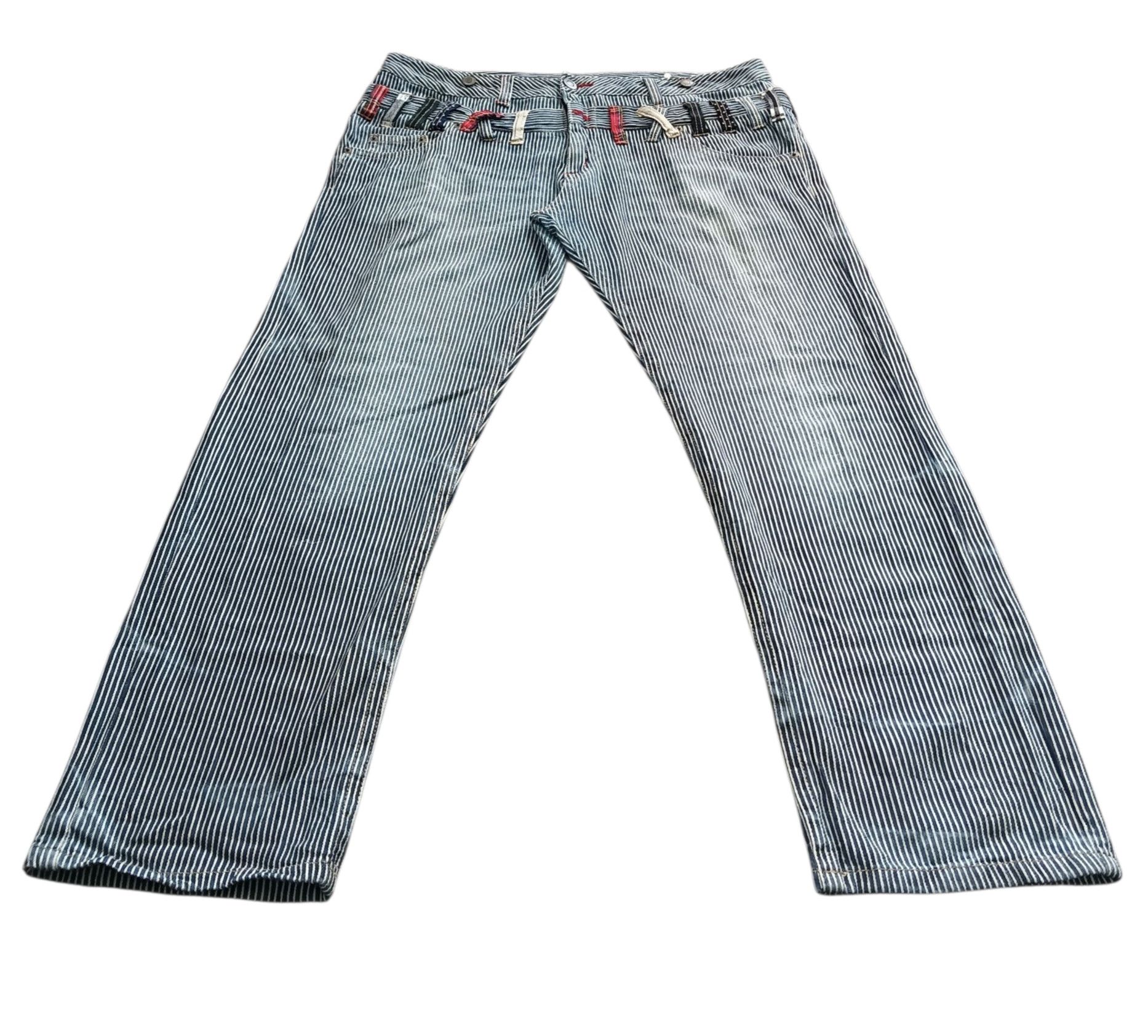 Other Double Waist Striped Jeans Size US 38 / EU 54 - 4 Thumbnail