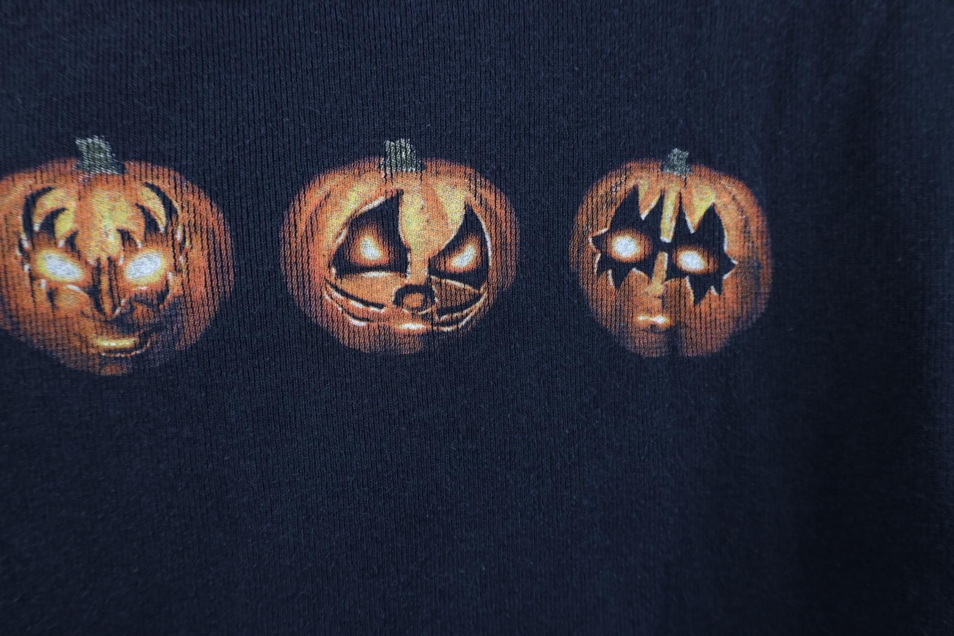 Vintage Vintage 90s Kiss Band Halloween Pumpkin Ribbed Knit T-Shirt Size L / US 10 / IT 46 - 6 Thumbnail