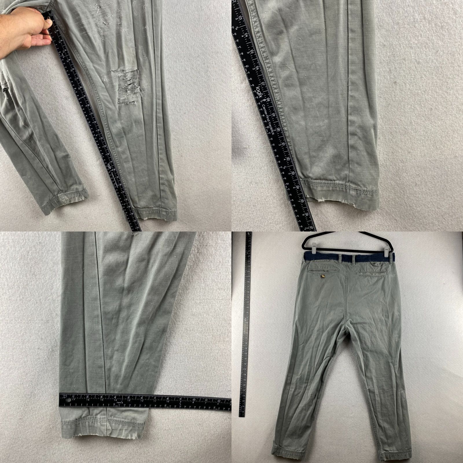 Vintage Koto Pants Mens 33 Gray Distressed Pockets Corduroy Waist Slash Pockets Slim Straight Size US 33 - 9 Thumbnail