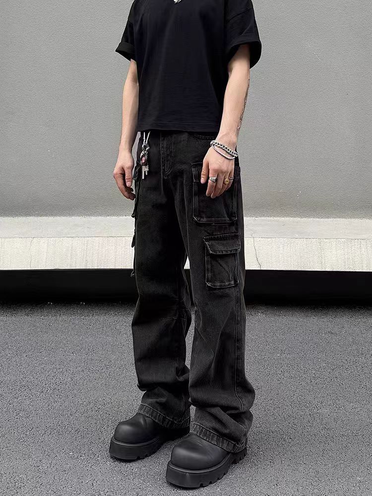 Japanese Brand × Jean High Street Black Washed Work Wide Leg Jeans Size US 32 / EU 48 - 1 Thumbnail