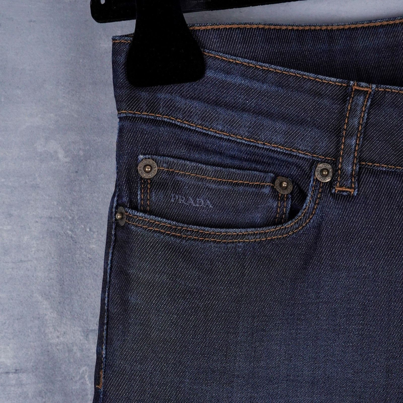 Prada Vintage prada raw dark blue womens contour fit pants jeans Size 26" / US 2 / IT 38 - 6 Thumbnail