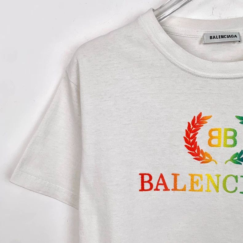 Balenciaga Balenciaga White logo monogrammed printed crew neck short Size US M / EU 48-50 / 2 - 3 Thumbnail