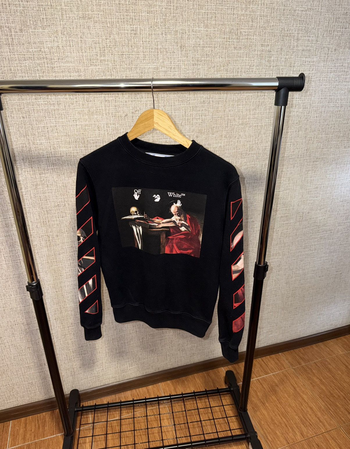 Off-White OFF WHITE CARAVAGGIO BLACK SWEATSHIRT Size US XXS / EU 40 - 1 Thumbnail