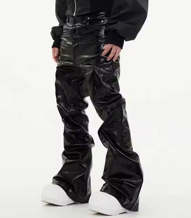 Leather Black pU Leather Jeans Size US 33 - 2 Thumbnail