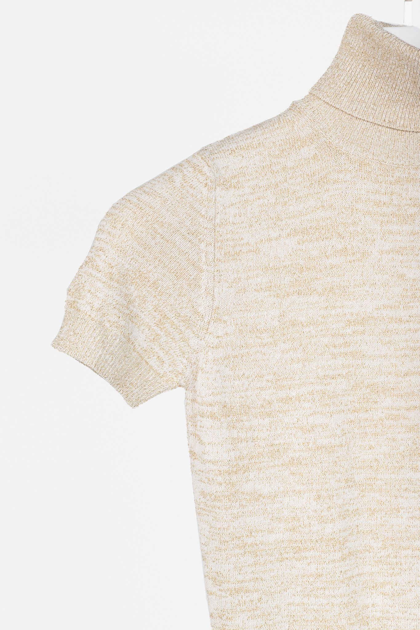 Dolce & Gabbana Dolce & Gabbana Gold-Lurex Short-Sleeve Turtleneck Sweater Size S / US 4 / IT 40 - 5 Thumbnail