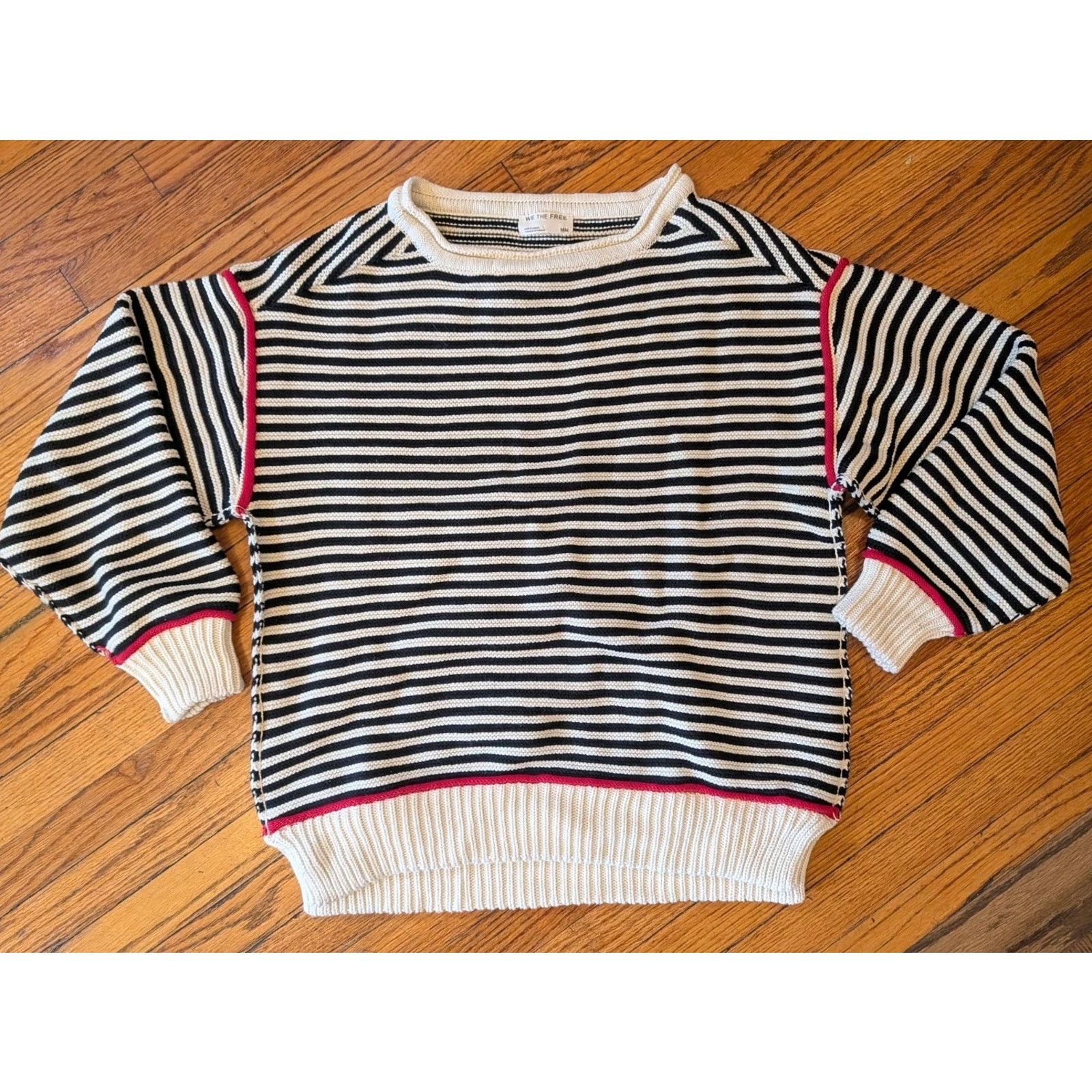 Free People We The Free Asher pullover Black Combo Med Long Sleeve Size M / US 6-8 / IT 42-44 - 1 Thumbnail