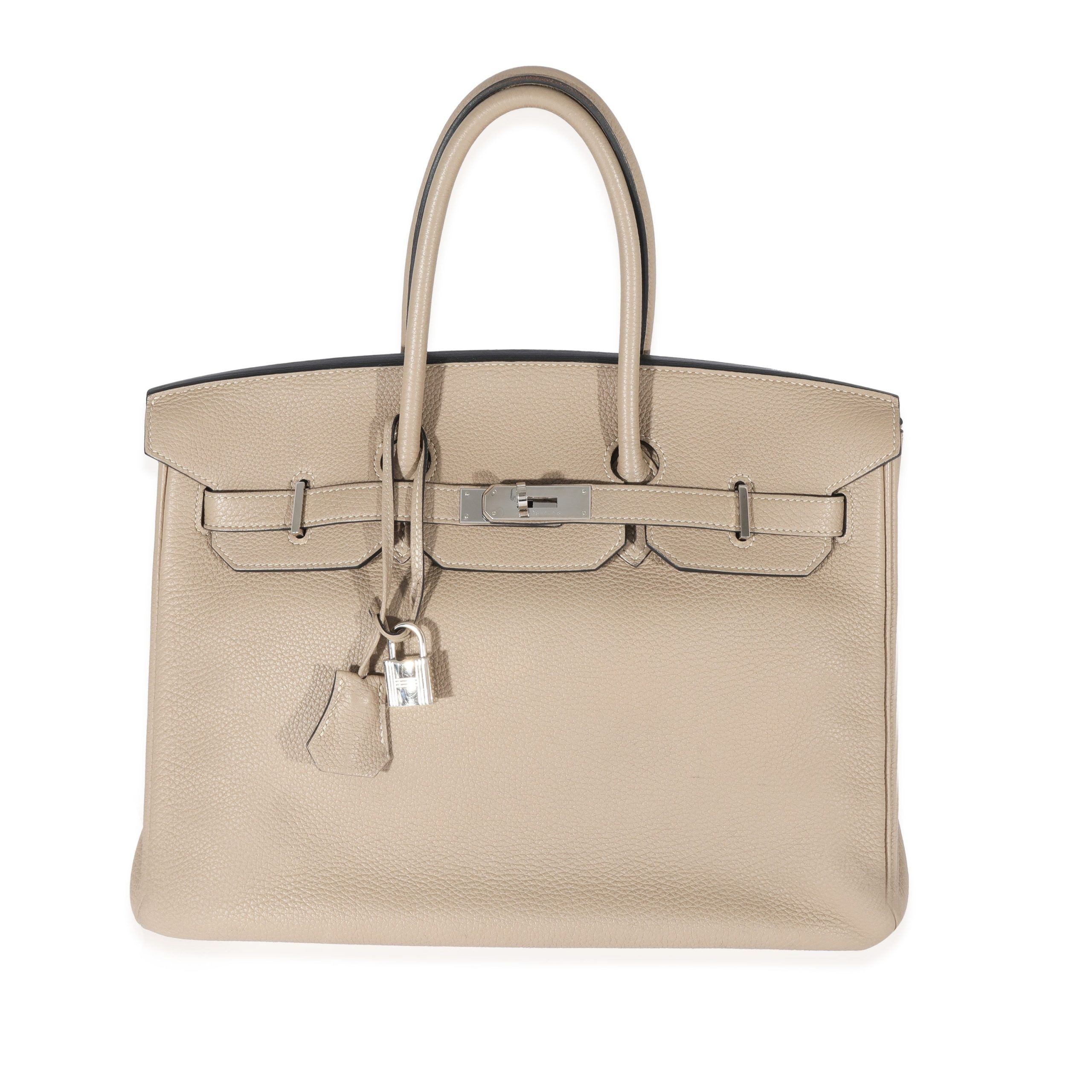 Hermes Gris Tourterelle Clemence Birkin 35 PHW