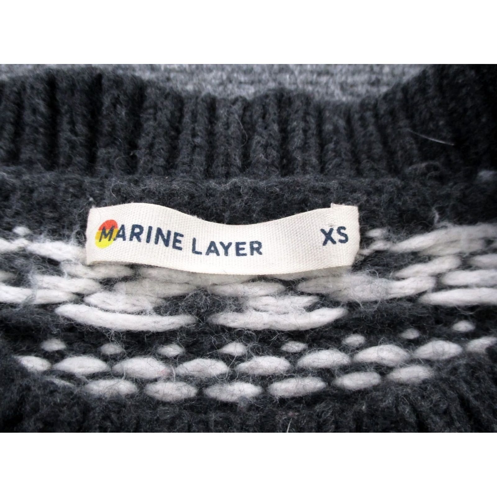 Marine Layer Marine Layer Sweater Mens XS Black White Wool Blend Aztec Casual Pullover Hoodie? Size US XS / EU 42 / 0 - 6 Thumbnail